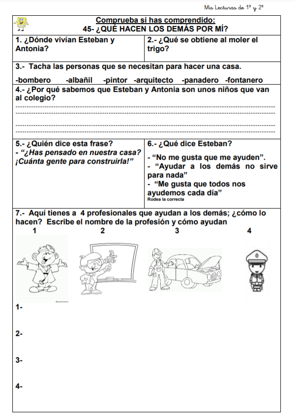 Preguntas comprensión Preguntas comprensión